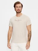 Koszulki męskie - Pepe Jeans T-Shirt Eggo N PM508208 Beżowy Regular Fit - miniaturka - grafika 1