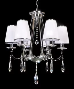 Lumina Deco LAMPA wisząca MILESIA LDP 8926 6 Deco kryształowa OPRAWA ŻYRANDOL crystal chrom biały - Lampy sufitowe - miniaturka - grafika 1