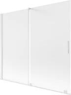 Parawany nawannowe - Mexen Velar parawan nawannowy 2-skrzydłowy rozsuwany 180 x 150 cm, szron, biały - 896-180-000-31-20 - miniaturka - grafika 1