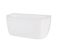 Wanny - Besco Wanna przyścienna Volya 160x75 cm kompozyt biały połysk syfon klik-klak czyszczony od góry grafit WKV-160-WG - miniaturka - grafika 1