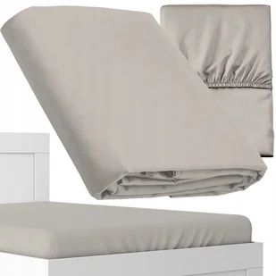 Deco4Home Prześcieradło Microsatyna Pure 160x200cm Beżowe - Prześcieradła - miniaturka - grafika 1