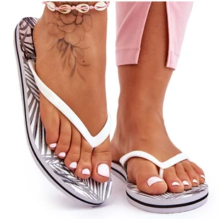 Damskie Modne Klapki Japonki Big Star LL274818 Białe - Klapki i japonki damskie - miniaturka - grafika 1