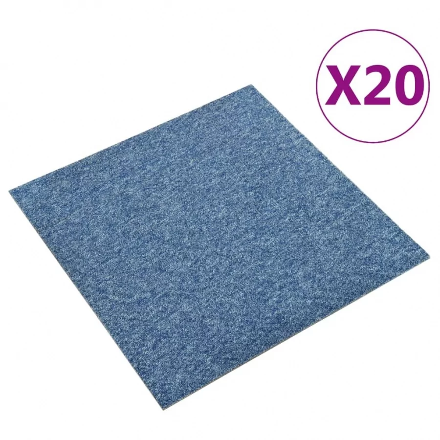 Podłogowe płytki dywanowe, 20 szt., 5 m², 50x50 cm, niebieskie kod: V-147316 + Sprawdź na SuperWnetrze.pl