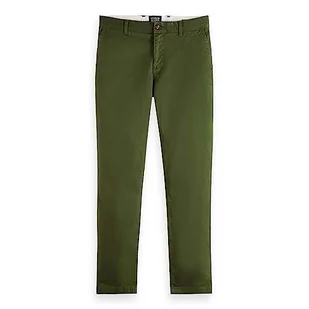 Scotch & Soda Męskie spodnie chinosy Essentials Stuart Slim Fit z bawełny organicznej ze stretchem, Zielone pole 4876, 36W / 30L - Spodenki męskie - miniaturka - grafika 1
