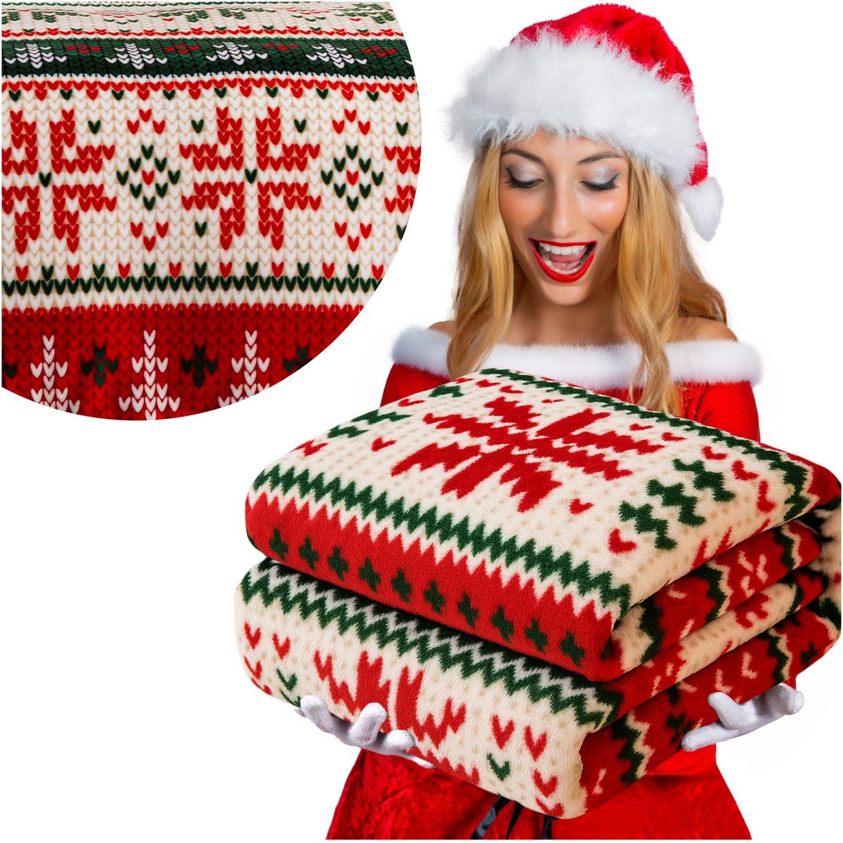 Koc 200 x 220 Mikrofibra Świąteczna Donato 08