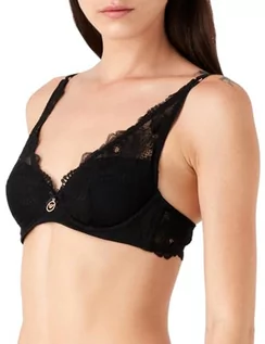 Biustonosze - Emporio Armani Damski biustonosz z podszewką Eternal Lace, 34D, czarny, 75D - grafika 1