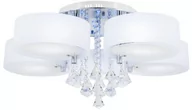 Lampy sufitowe - MLAMP LAMPA sufitowa ELMDRS8006/5 8C MLAMP metalowa OPRAWA z pilotem crystal glamour chrom biała ELMDRS8006/5 8C - miniaturka - grafika 1