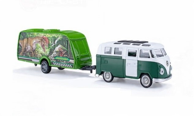 Auto Kamper Z Przyczepą Do Transportu Z Obrazkiem Dinozaurów