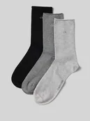 Skarpetki damskie - Skarpety z wyhaftowanym logo w zestawie 3 szt. - miniaturka - grafika 1
