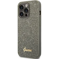 Etui i futerały do telefonów - Etui Guess Glitter Script do Apple iPhone 14 Pro Max Zielony - miniaturka - grafika 1