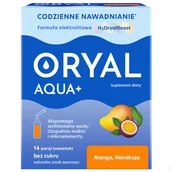 Układ pokarmowy - Oryal Aqua+ Mango, Marakuja, bez cukru, 14 saszetek - miniaturka - grafika 1