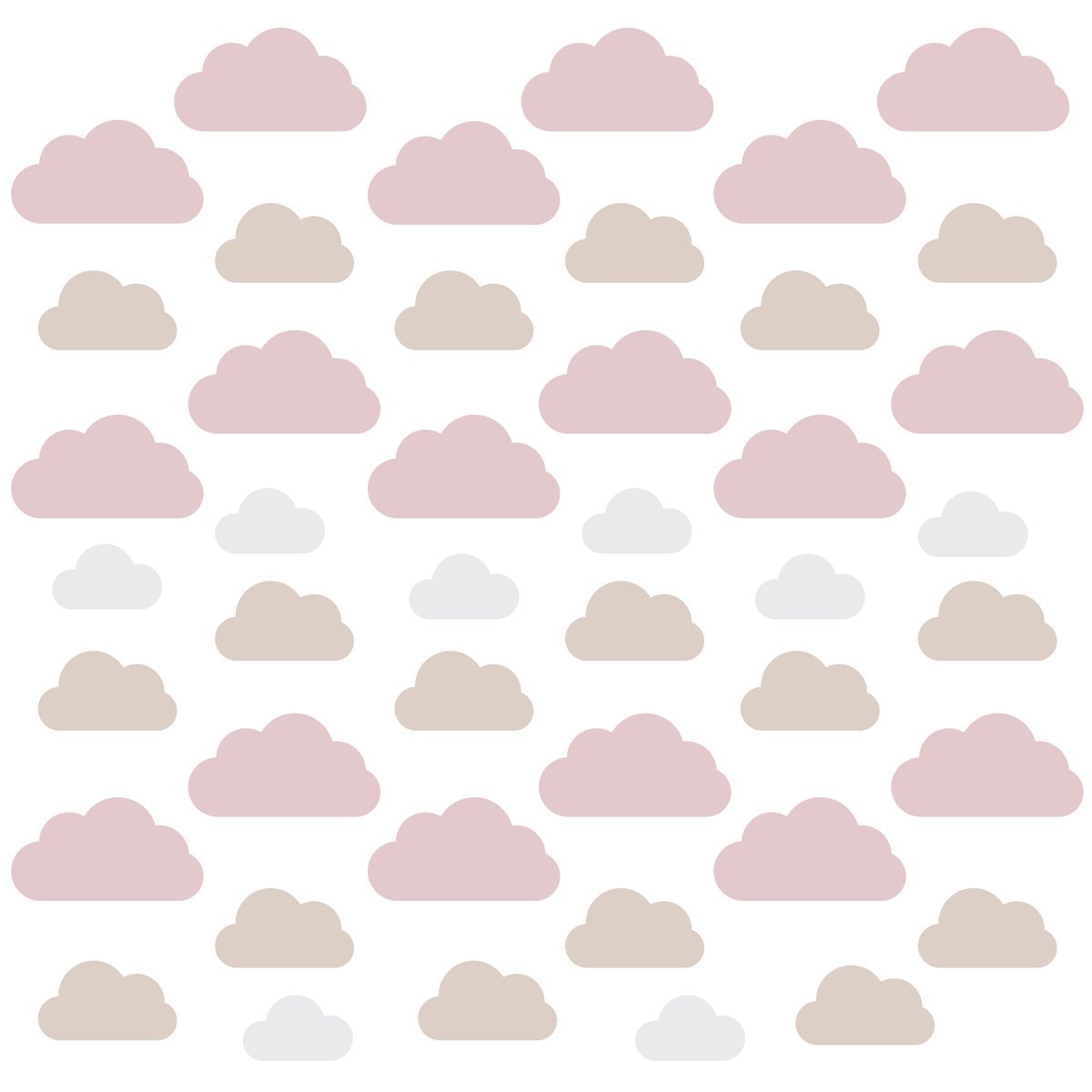 Naklejki Dla Dzieci Różowe Chmurki Beżowe Chmury Dla Dziewczynki Zestaw 60x30