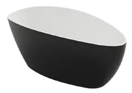 Wanny - Omnires Marble+ Barcelona 157x71 biało-czarny połysk Barcelona156CP - miniaturka - grafika 1