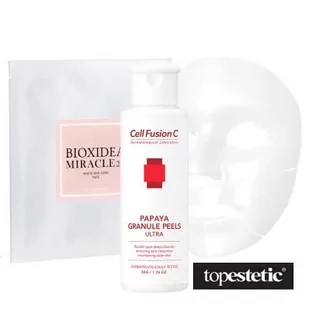 Cell Fusion C Cell Fusion C Papaya Granule Peels + Miracle 24 Face Mask ZESTAW Peeling enzymatyczny 50 g + Maska na twarz nawilżająco - liftingująca 1 szt - Zestawy kosmetyków damskich - miniaturka - grafika 1