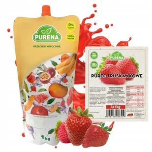 Puree truskawka 100% Purena (3x1kg) - Koncentraty warzywne, przeciery - miniaturka - grafika 1