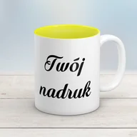 Kubki - Kubek CLASSIC z żółtym wnętrzem z Twoim nadrukiem - miniaturka - grafika 1
