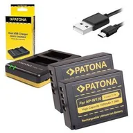Ładowarki do aparatów dedykowane - Ładowarka PATONA Dual Quick pro Fuji NP-W126 + 2x baterie 1020mAh USB (PT1957B) - miniaturka - grafika 1