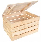 Skrzynie ogrodowe - Kufer skrzynia z drewna desek pudełko 50x40x30cm - miniaturka - grafika 1