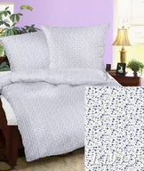 Pościel - Pościel Z Kory 200X220 194/3 Biała Łączka Niebieska Na Guziki Gruba - miniaturka - grafika 1