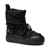 Śniegowce damskie - Tommy Hilfiger Śniegowce LACE-UP MONOGRAM SNOWBOOT - miniaturka - grafika 1