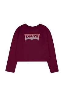 Bluzki dla dziewczynek - Levi's longsleeve dziecięcy kolor czerwony - grafika 1