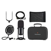 Mikrofony komputerowe - Thronmax Mdrill One (M2KIT) mikrofon kondensatorowy, zestaw (czarny) do profesjonalnych nagrań HD (48 kHz) w jakości studyjnej podczas podcastu/streamowania/czatu/gier/YouTube/itp. - miniaturka - grafika 1