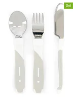 Sztućce dla dzieci - Twistshake 3-częściowy zestaw sztućców w kolorze białym - dł. 22,5 cm - miniaturka - grafika 1