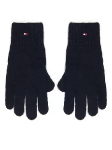 Tommy Hilfiger Rękawiczki Damskie Flag Fluffy AW0AW17797 Granatowy - Rękawiczki - miniaturka - grafika 1