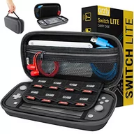 Torby podróżne - Orzly Torba do przenoszenia Nintendo Switch Lite (model 2019), twarda obudowa, przenośna torba podróżna z miejscem do przechowywania akcesoriów i nabojów do gier, szary - miniaturka - grafika 1