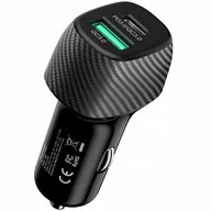 Ładowarki samochodowe - INNOSTYLE POWER ON MOCNA SZYBKA ŁADOWARKA SAMOCHODOWA DO TELEFONU 2X USB USB-C 38W CZARNA - miniaturka - grafika 1