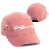 Czapki i chusty sportowe męskie - Czapka do Biegania Przewiew MAM WYBIEGANE Róż Wz - miniaturka - grafika 1
