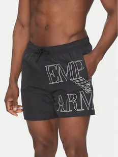 Emporio Armani Underwear Szorty kąpielowe EM000583 AF12326 UC001 Czarny Regular Fit - Kąpielówki męskie - miniaturka - grafika 1