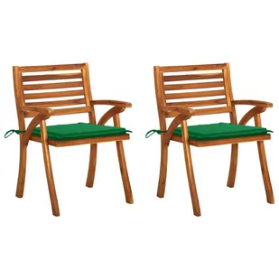 vidaXL Krzesła ogrodowe z poduszkami 2 szt. lite drewno akacjowe 3060795 - Fotele i krzesła ogrodowe - miniaturka - grafika 1