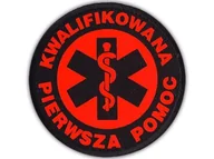 Odzież robocza - Emblemat Fluo Kwalifikowana Pierwsza Pomoc Na Rzepie 8,5 Cm - miniaturka - grafika 1