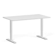 Biurka - Stół z regulacją wysokości, 2 silniki, 745 - 1215 mm, blat 1400 x 800 mm, podstawa biała, biały - miniaturka - grafika 1