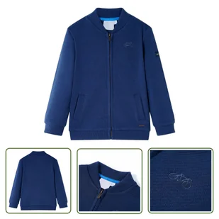 Bluza dziecięca z zapięciem na suwak - granatowa - 128 - Bluza Dziecięca - Bluzy dla dziewczynek - miniaturka - grafika 1