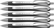 Długopisy - Schneider 132549 Slider Rave XB długopis (limitowana edycja specjalna w kolorze biało-czarnym, Made in Germany), 5 sztuk, kolor wkładu: niebieski - miniaturka - grafika 1