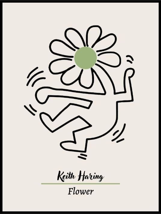 PODKŁADKA POD MYSZ Z Nadrukiem 22x18 cm Keith Haring ART Tekst Prezent