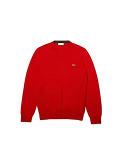 Swetry męskie - Lacoste sweter męski, czerwony, XL - grafika 1