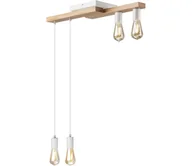 Lampy sufitowe - Żyrandol na lince CORTINA 4xE27/15W/230V biały/dąb - miniaturka - grafika 1