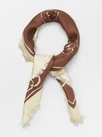 Apaszki i szaliki damskie - Becksöndergaard Jedwabna chusta "Rosedrop" w kolorze kremowo-brązowym - 65 x 65 cm - miniaturka - grafika 1