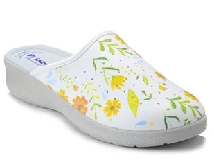 Klapki damskie medyczne sanitarne w kwiaty skórzana wkładka Inblu 50-51-38 - Klapki i japonki damskie - miniaturka - grafika 1