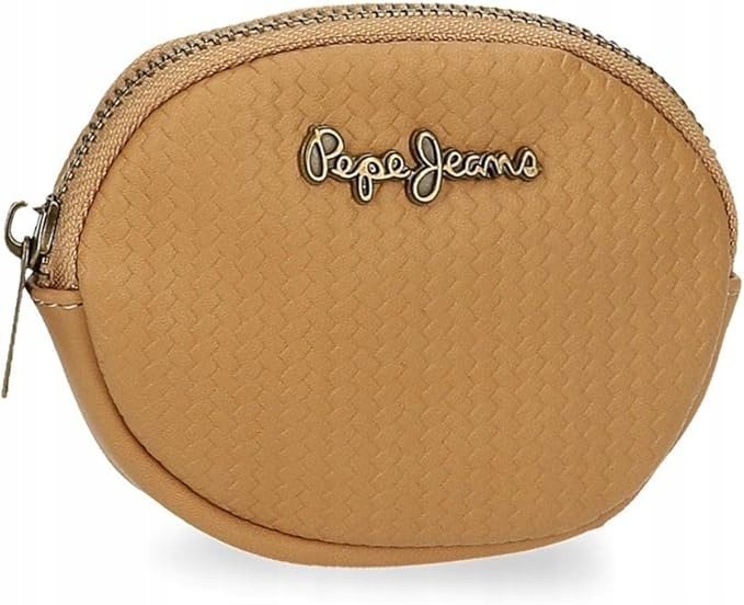 PEPE JEANS MAŁY BRĄZOWY PORTFEL NA BILON NA ZAMEK Z LOGO AWH