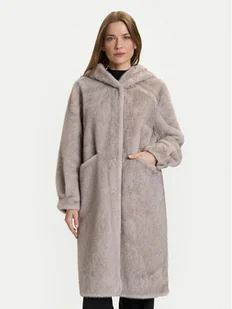 Rinascimento Futro CFC0122225003 Szary Regular Fit - Płaszcze damskie - miniaturka - grafika 1