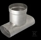 Kominy i akcesoria - Trójnik kominowy redukcyjny 120/220/180 owal do kotłów na paliwa stałe - miniaturka - grafika 1