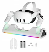 Akcesoria VR - Stacja Dokująca Ładowarka Stojak Do Gogli Oculus Quest 3 +2x Akumulator Pad / Jys-mq006 - miniaturka - grafika 1