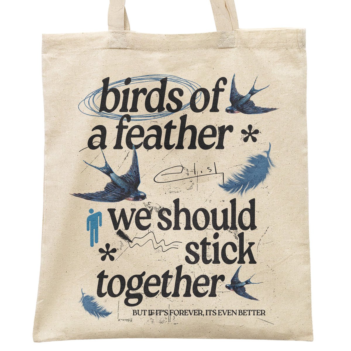 Torba bawełniana na zakupy 42x38 Billie Eilish Birds of a feather