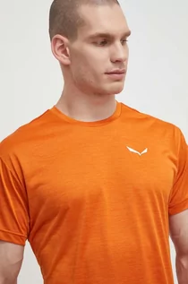 Koszulki męskie - Salewa t-shirt sportowy Puez Melange kolor pomarańczowy melanżowy - grafika 1