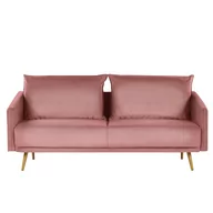 Sofy i kanapy - Beliani Sofa 3-osobowa welurowa różowa MAURA - miniaturka - grafika 1