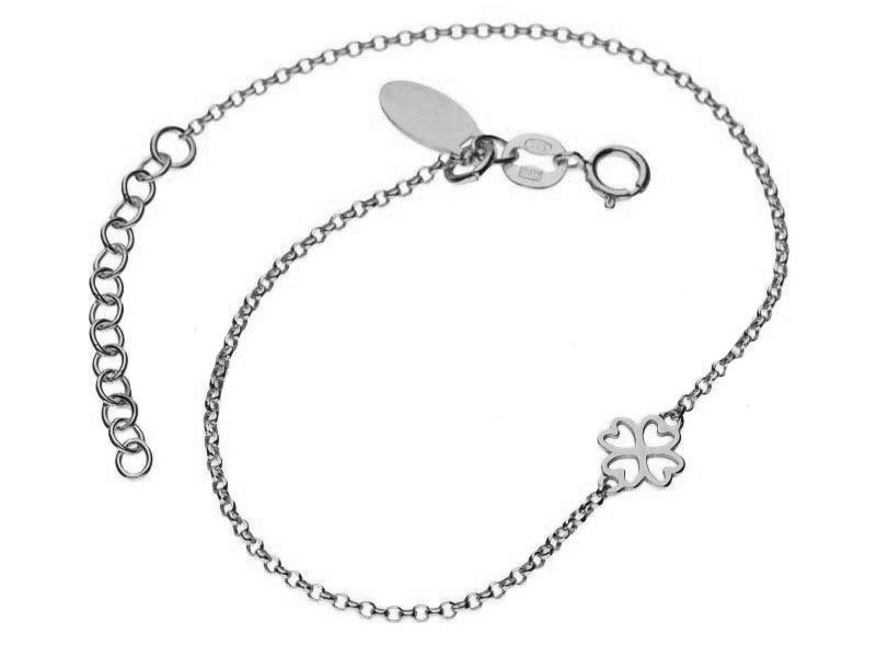 Srebrna Bransoletka 925 Ażurowa Koniczyna 1,02G